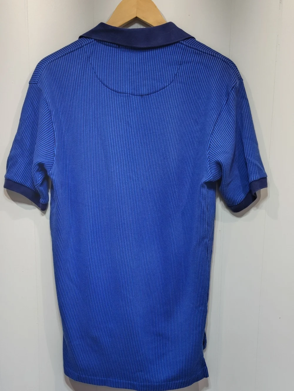Polo Ralph Lauren Golf Polo‎ in Blue Ribbed size Medium 90's Vintage Split Hem